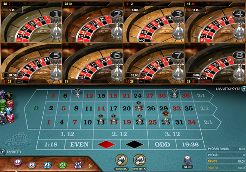 Spill multiwheel roulette online